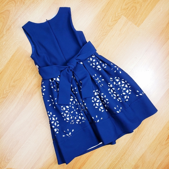 Girls Bonnie Jean Navy and Gold Dress Size 7 - Picture 2 of 5